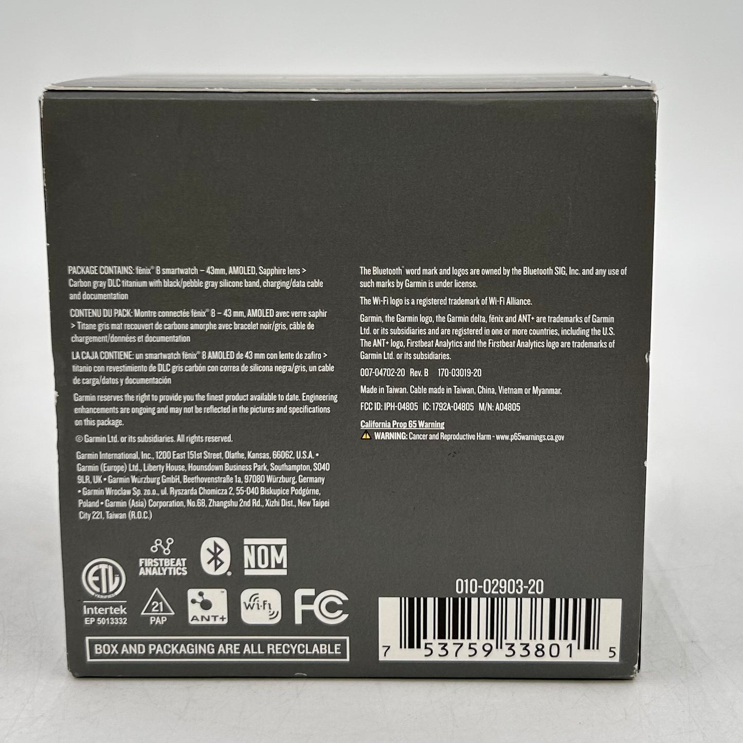 Garmin Fenix 8 43mm Multisport GPS Smart Watch 010-02903-20