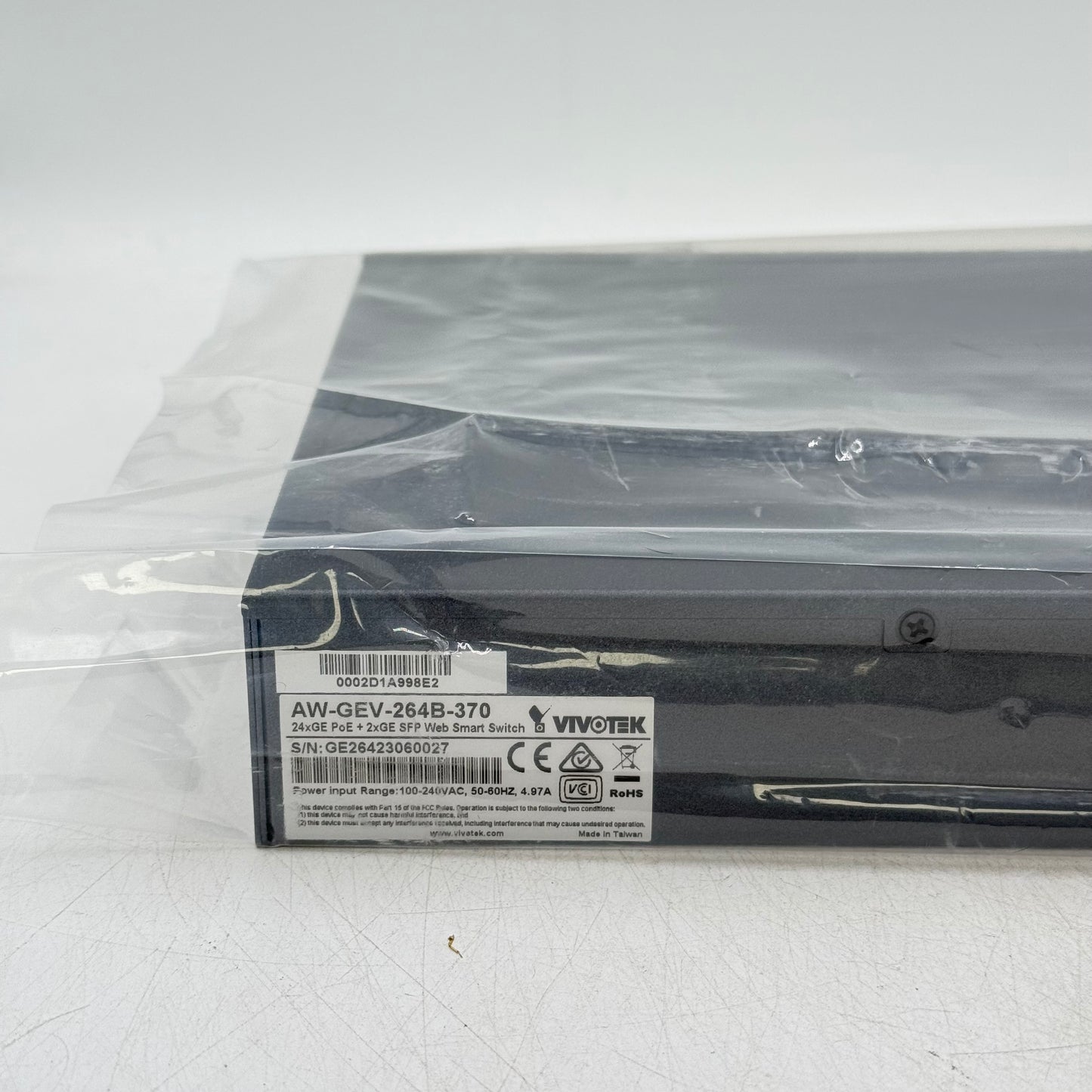 New Vivotek AW-GEV-264B-370 24xGE PoE + 2xGE SFP Web Smart Managed Switch