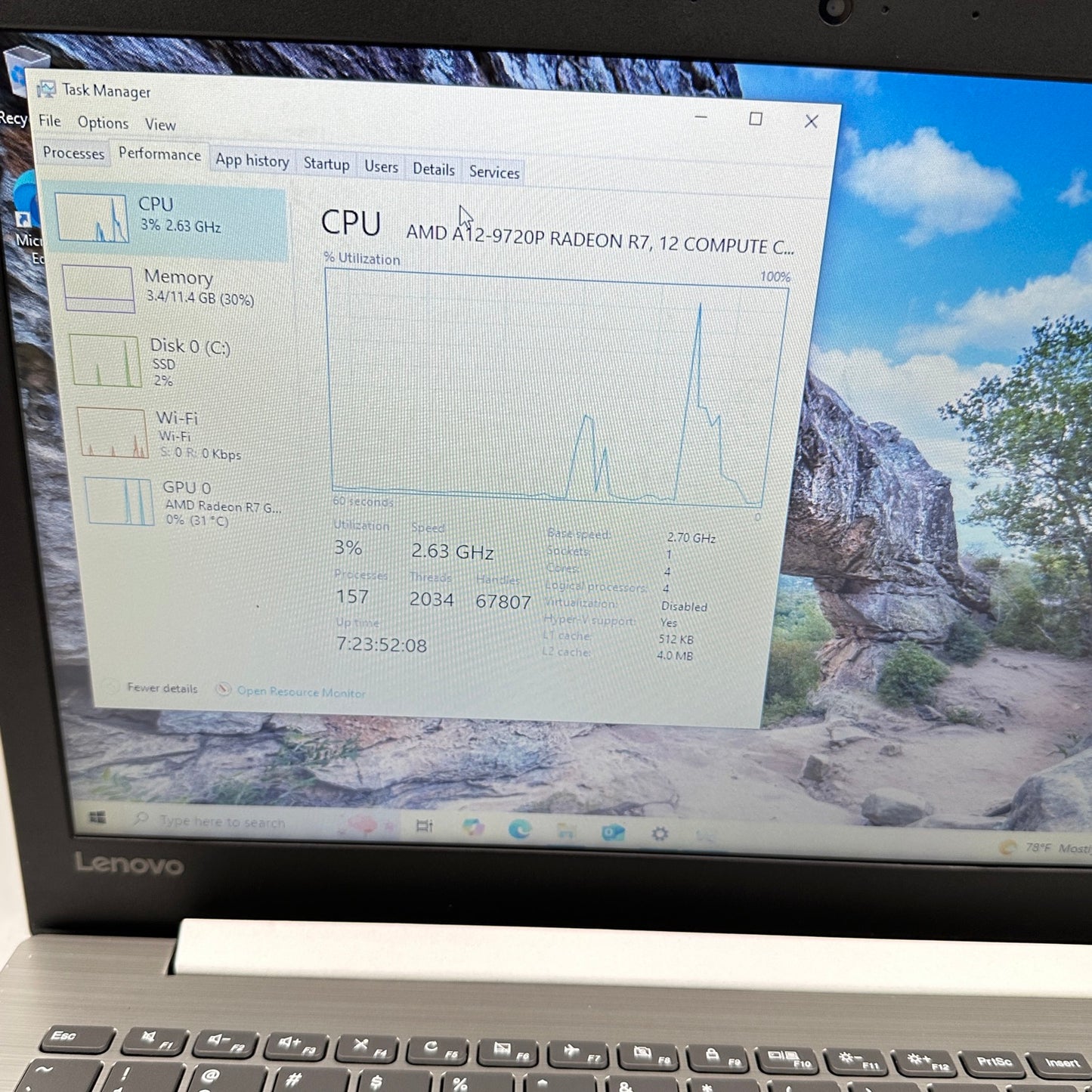Lenovo IdeaPad 320 15-ABR 80XS 15.6" A12-9720P 2.7GHz 12GB RAM 256GB SSD