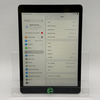 WiFi Only Apple iPad 9th Gen 256GB Space Gray MK2N3LL/A