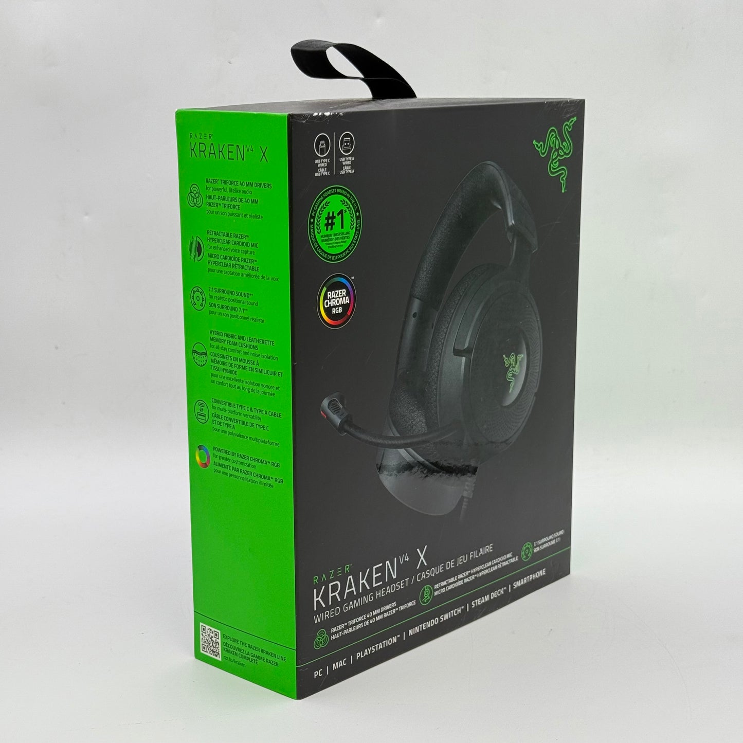 New Razer Kraken V4 X Wired Gaming Headset RZ04-05180100-R3U1 Black