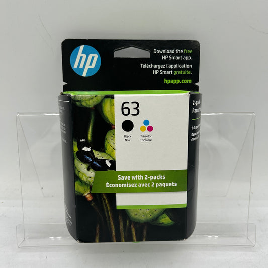 New HP 63 L0R46AN Black Noir And Tri-Color Ink Cartridge