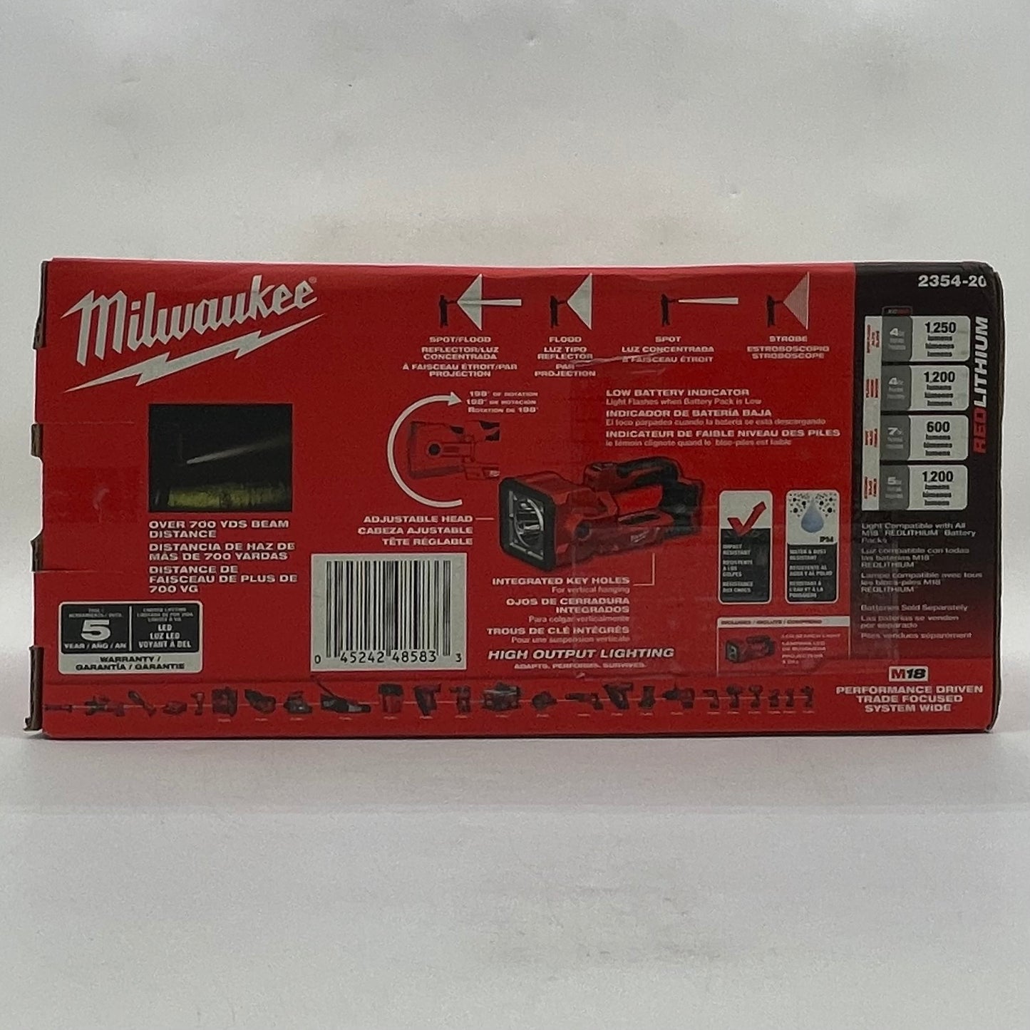 New Milwaukee 2354-20 M18 18V LED Search Light