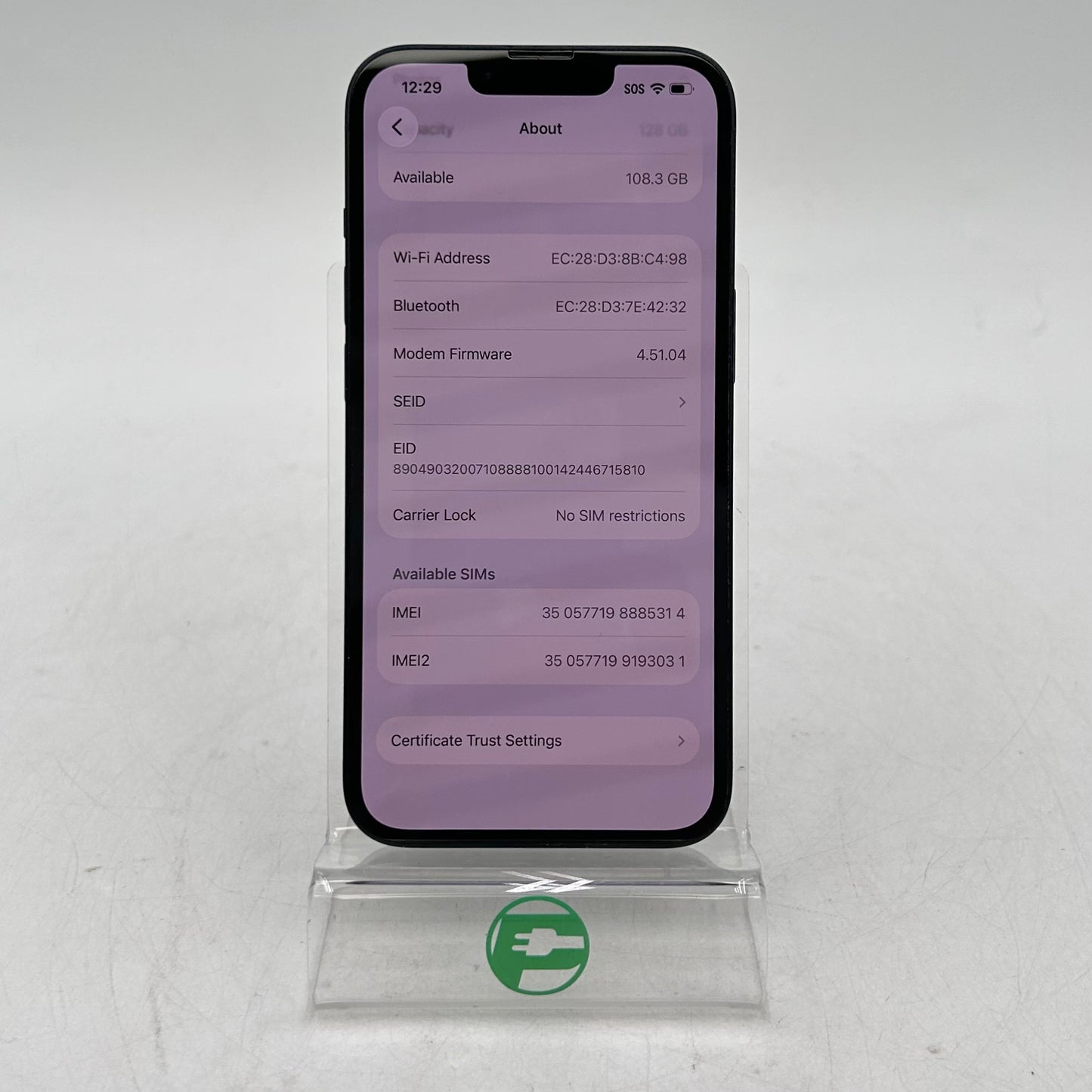Factory Unlocked Apple iPhone 14 128GB Midnight MPUA3LL/A