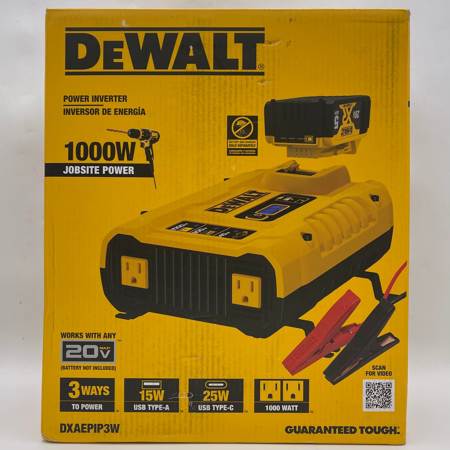 New DeWalt DXAEPIP3W 1000W Power Inverter 3 Ways