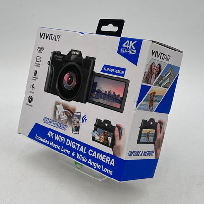New Vivitar 4K WiFi Digital Camera VECXX101-MBLK 20MP