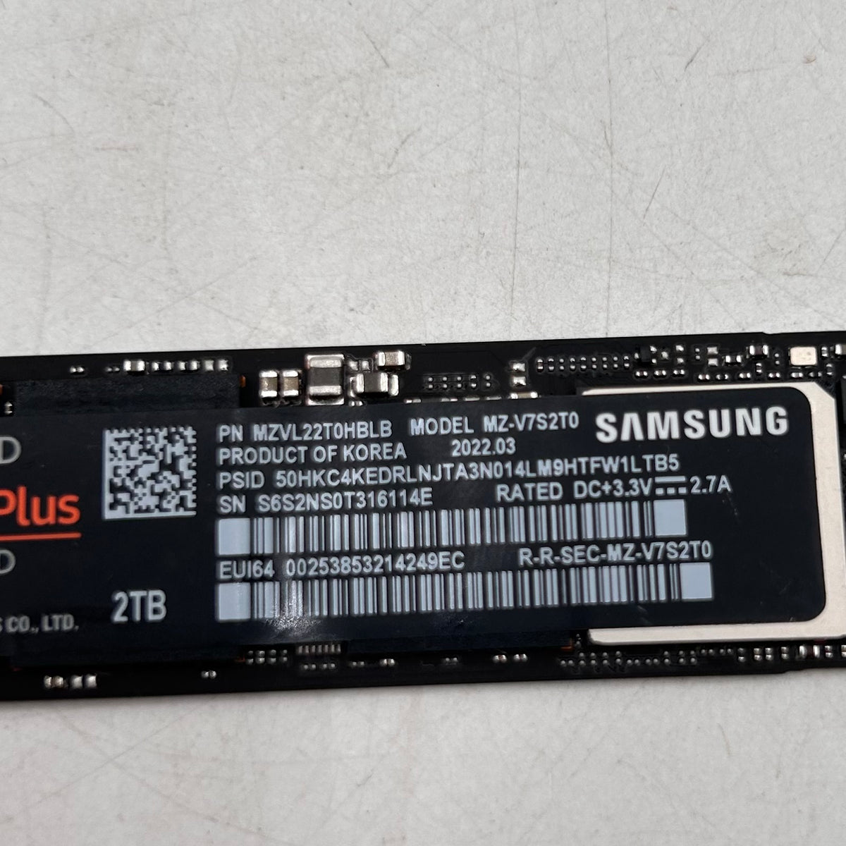 Samsung 2280mm 970 EVO Plus 2TB M.2 NVMe Gen 3.0 x 4 SSD MZ-V7S2T0