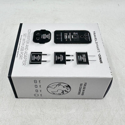 New Conair Voltage TravelSmart Converter and Adapter Set-USB Port: 3 Outlets