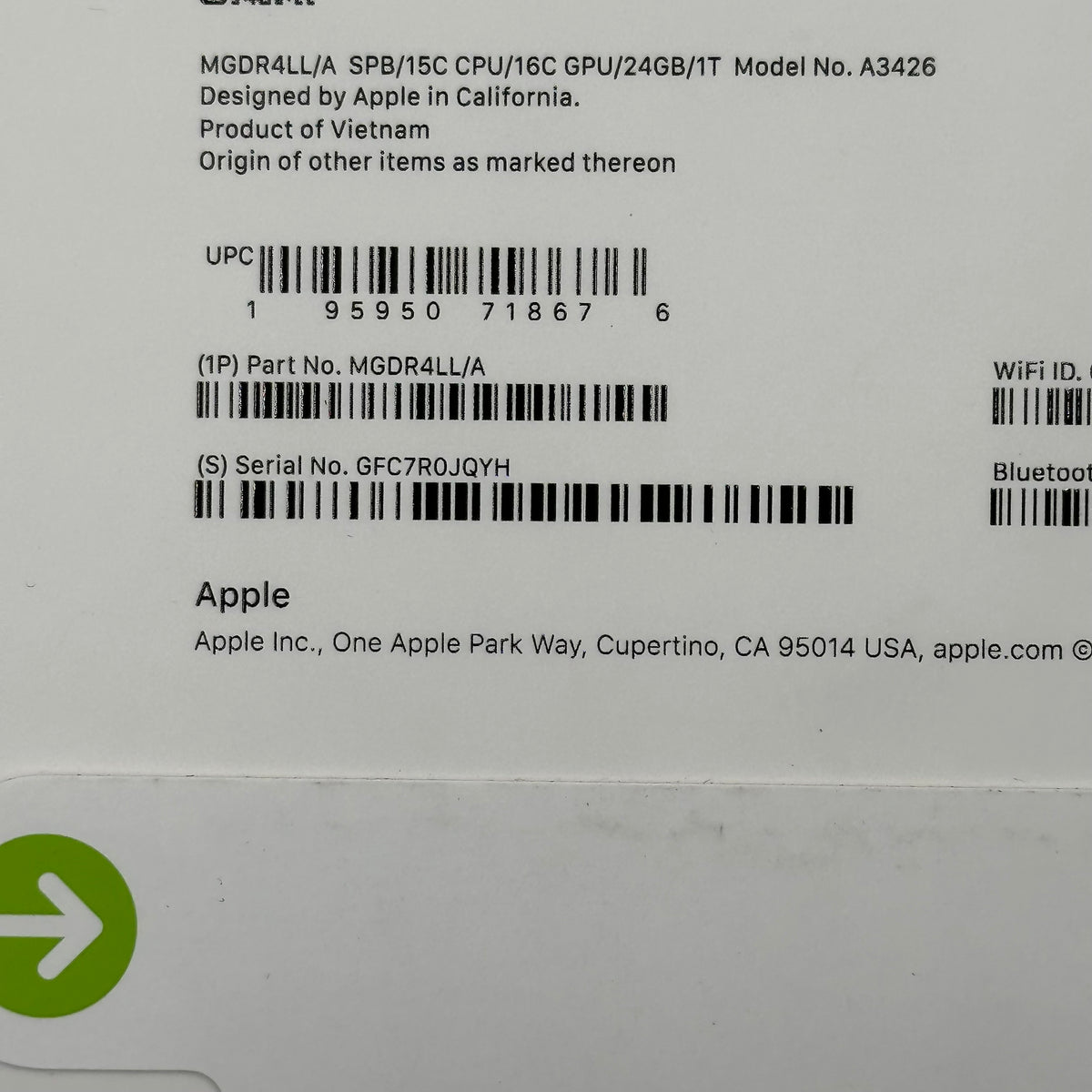 New 2026 Apple MacBook Pro 14" M5 Pro 16C GPU 4.6GHz 24GB RAM 1TB SSD A3426