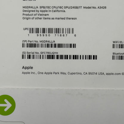 New 2026 Apple MacBook Pro 14" M5 Pro 16C GPU 4.6GHz 24GB RAM 1TB SSD A3426