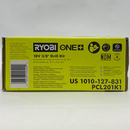 New Ryobi PCL201K1 18V 3/8" Drill Kit