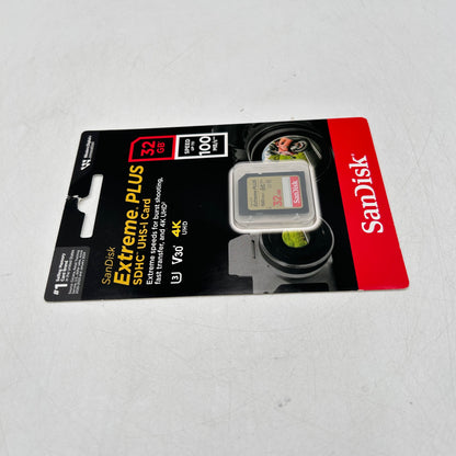 New SanDisk Extreme Plus 32GB 100MB/s SDHC Card 4K SDSDXWT-032G-APCIN