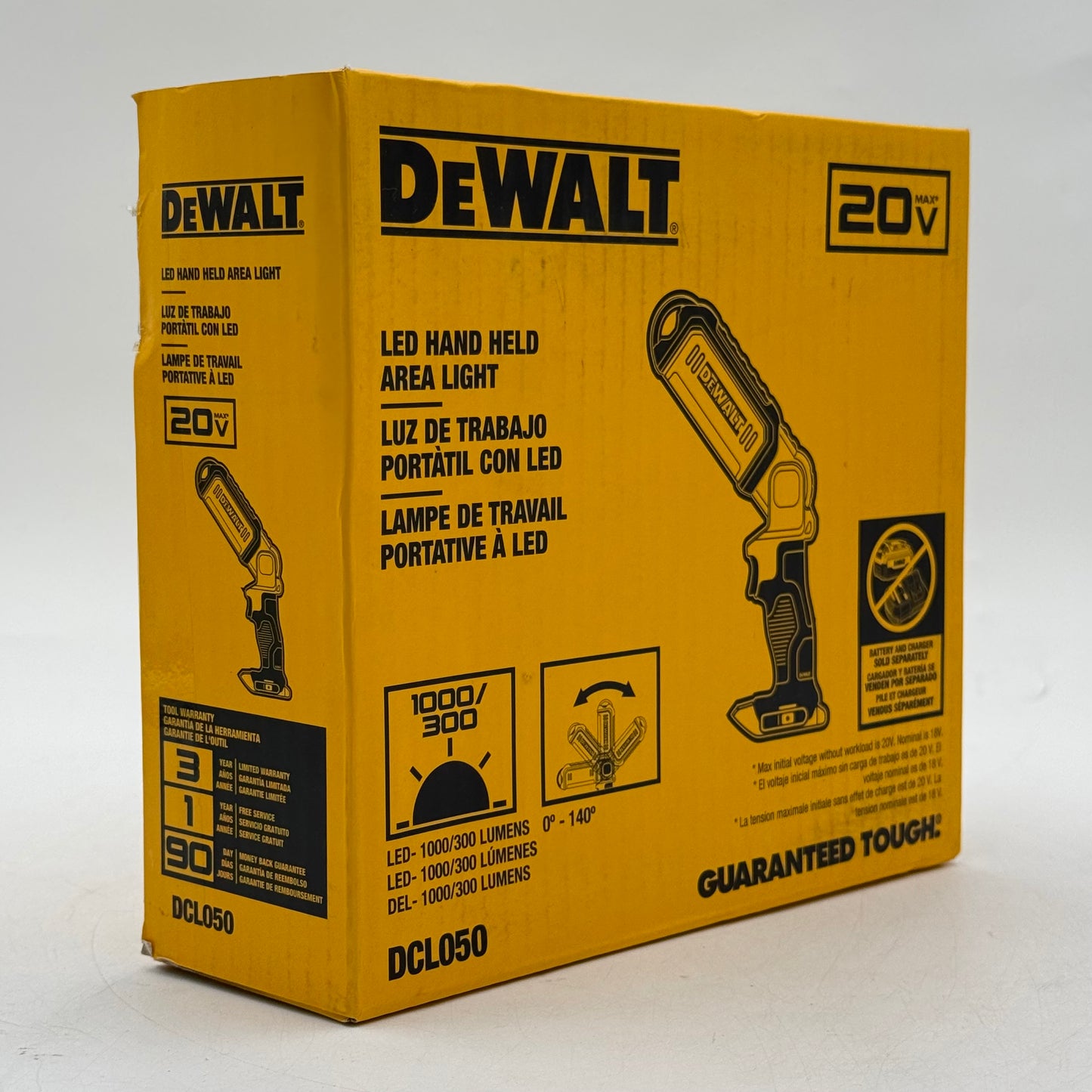 New DeWalt DCL050 20V MAX LED Hand Held Area Light