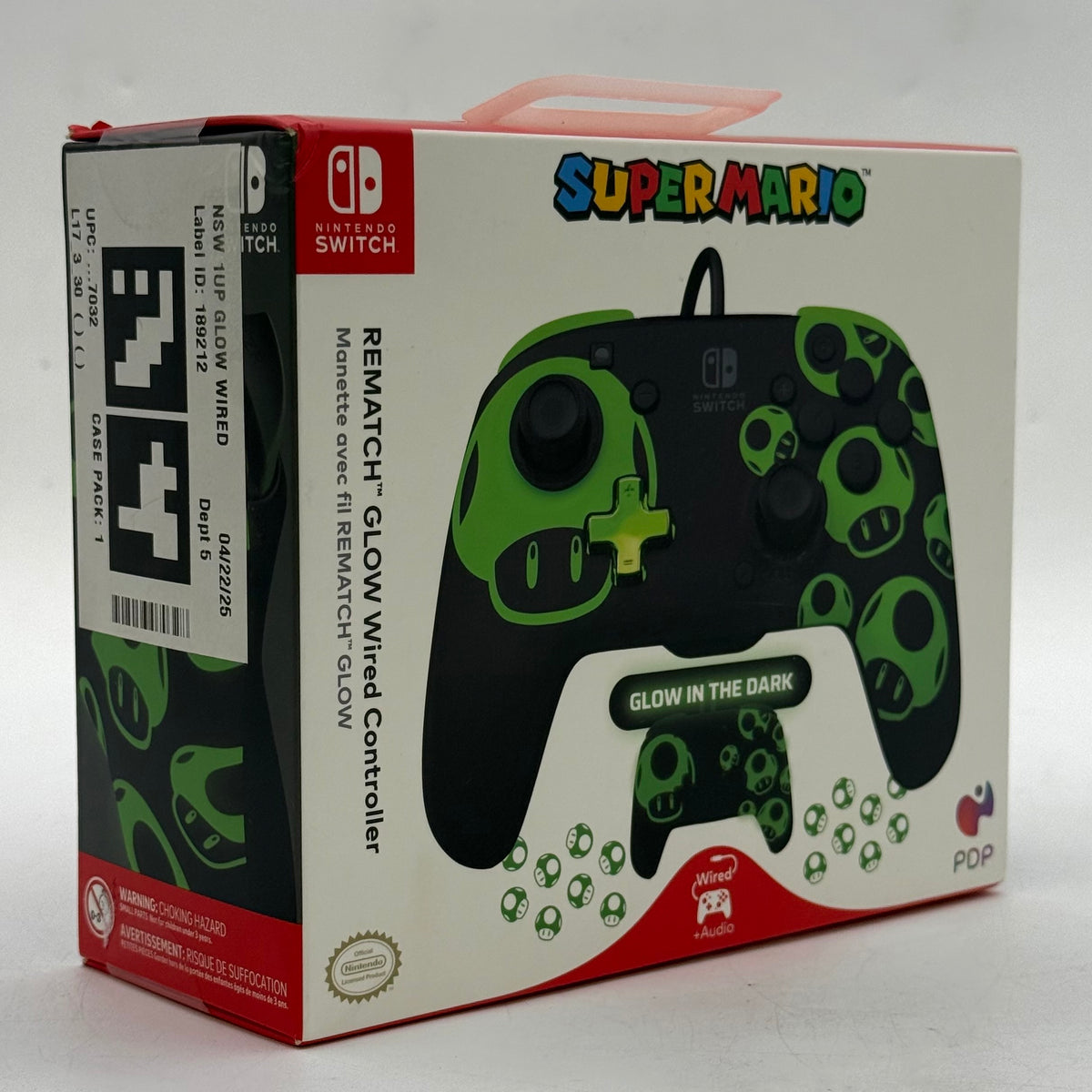 New PDP Rematch Glow Wired Glow In The Dark Controller Black