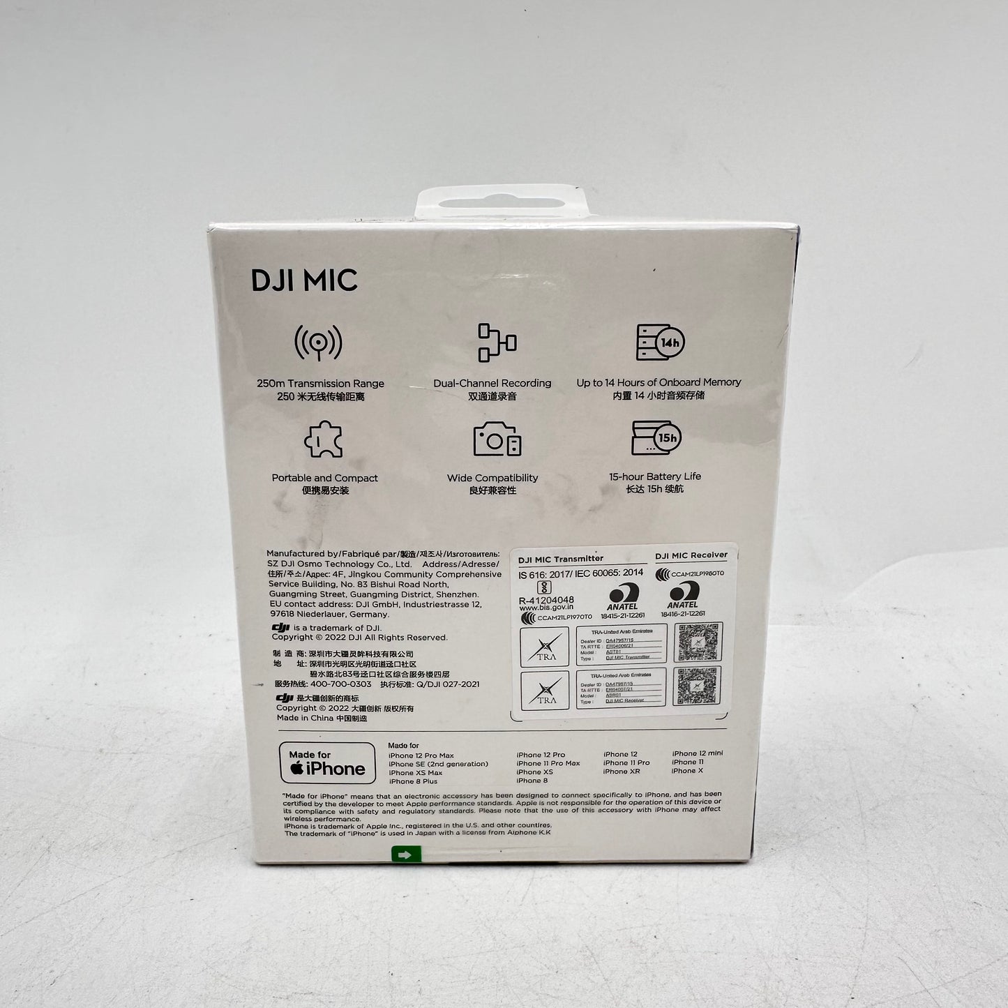 New DJI MIC (2 TX + 1 RX + Charging Case), Wireless Microphone AST01
