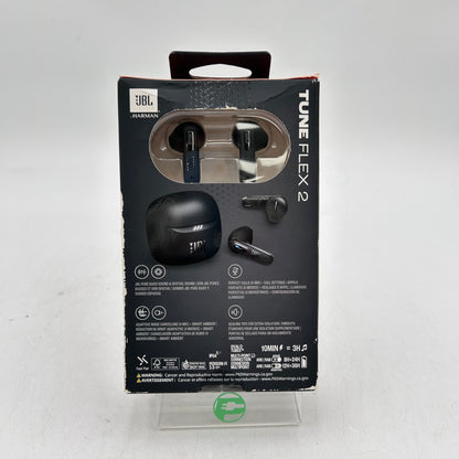 New JBL Tune Flex 2 Noise Cancelling Wireless Earbuds Black JBLTFLEX2BLKAM