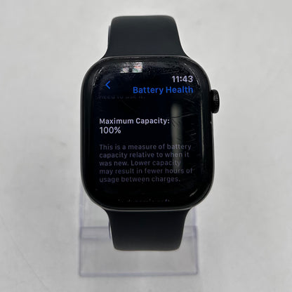 Unlocked Apple Watch Series 10 46MM Black Aluminum Black Sport Band MWY43LW/A