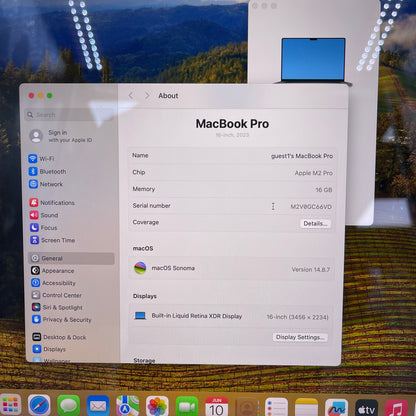 2023 Apple MacBook Pro 16" M2 Pro 19C GPU 3.5GHz 16GB RAM 1TB SSD A2780