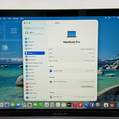 2020 Apple MacBook Pro 13.3" M1 8C GPU 3.2GHz 8GB RAM 256GB SSD A2338