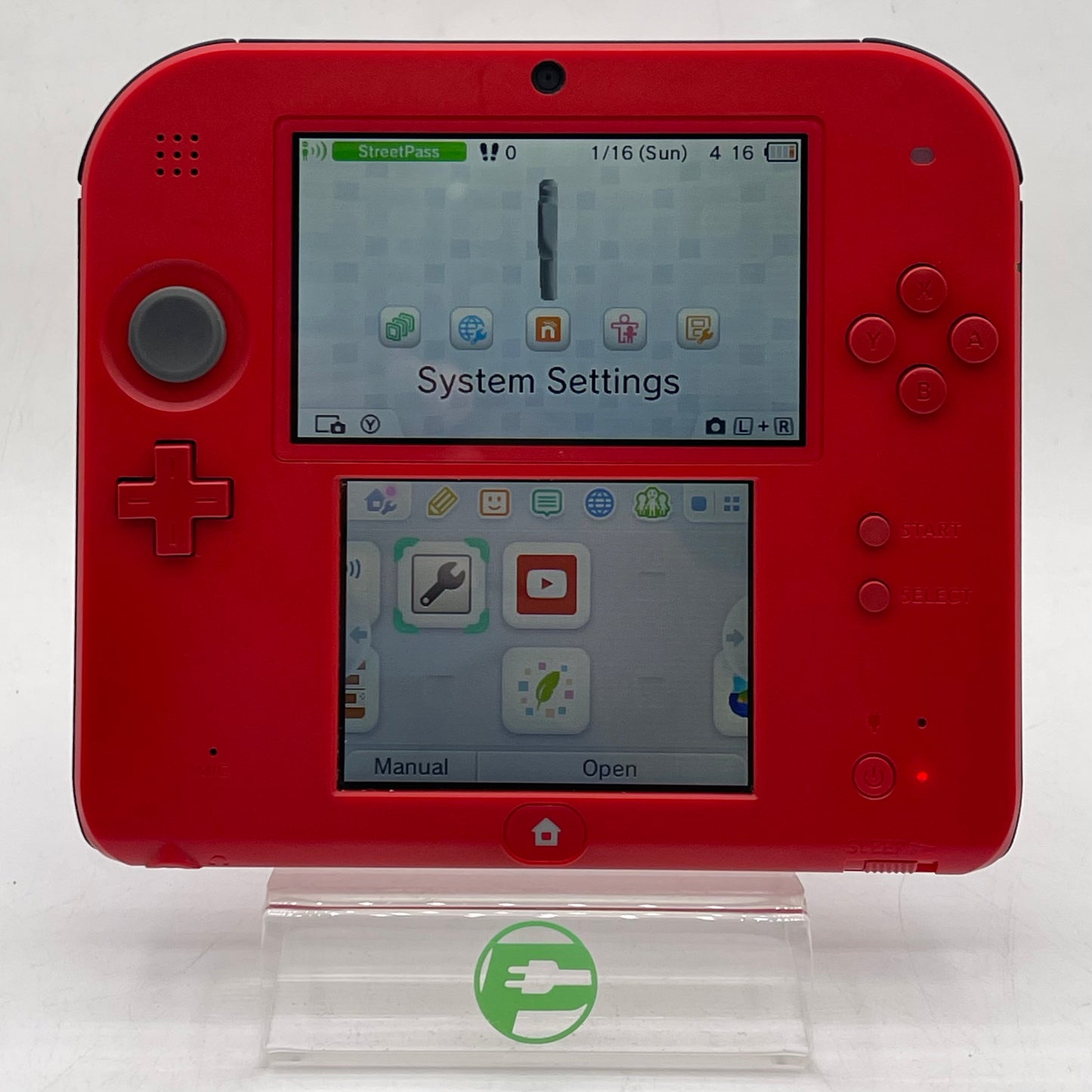 Nintendo 2DS Handheld Game Console Only FTR-001 Black/Red
