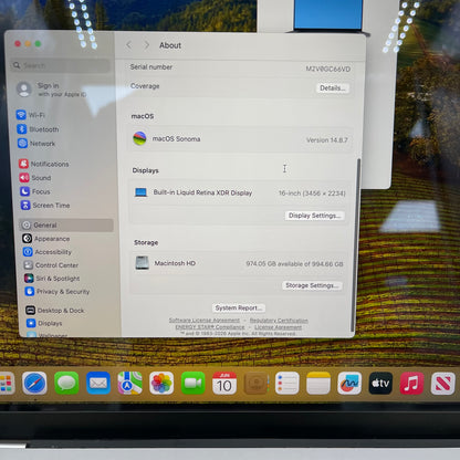 2023 Apple MacBook Pro 16" M2 Pro 19C GPU 3.5GHz 16GB RAM 1TB SSD A2780