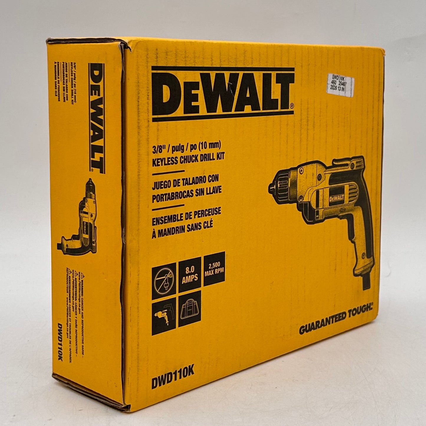 New DeWalt DWD110K 120V Keyless Chuck Drill Kit