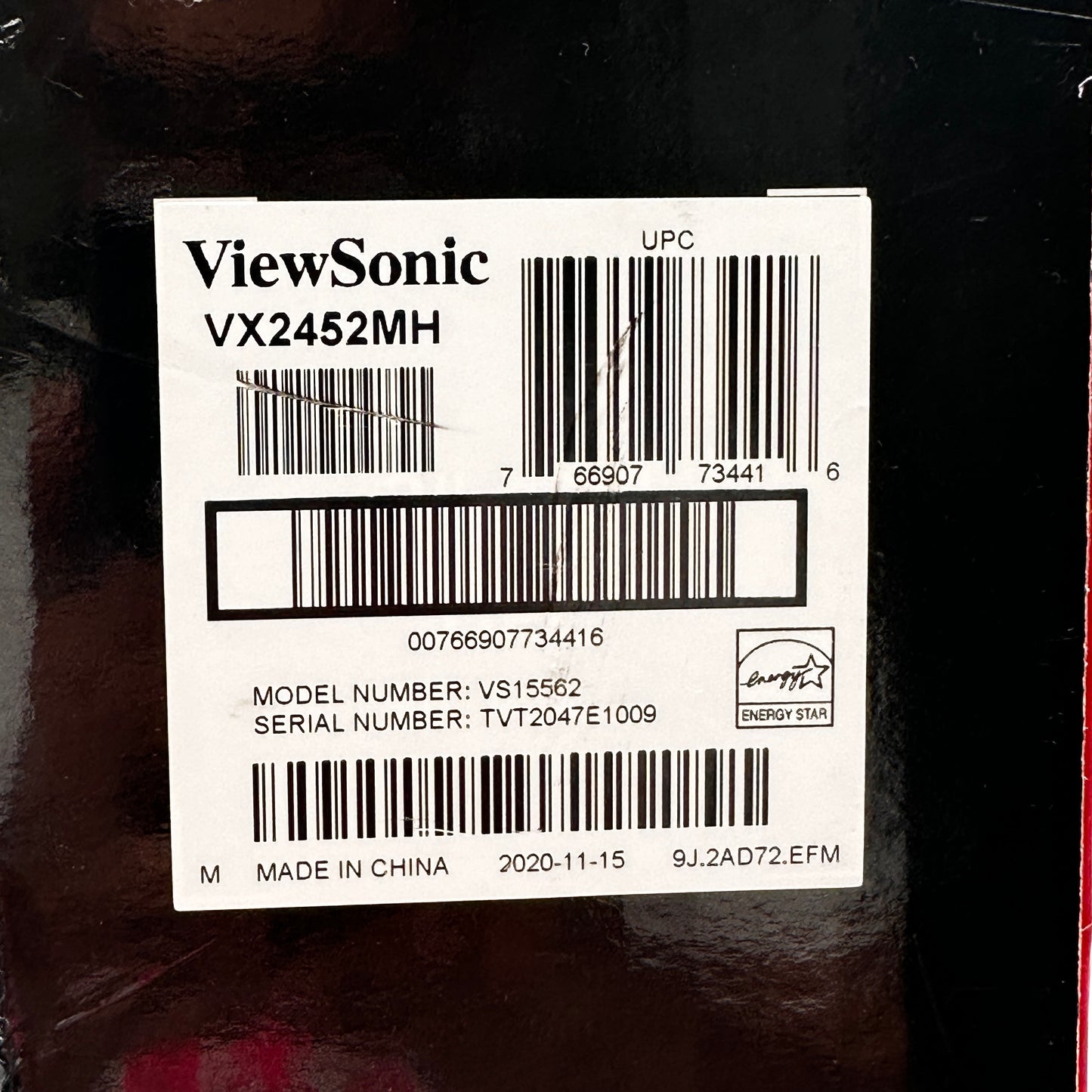 New ViewSonic VX24552mh 24" Full HD Widescreen LCD vs15562