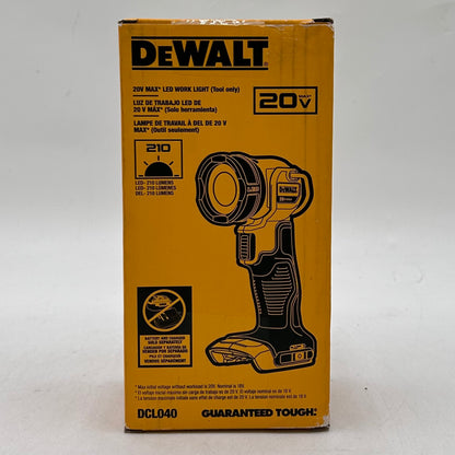 New DeWalt DCL040 20V MAX LED Work Light