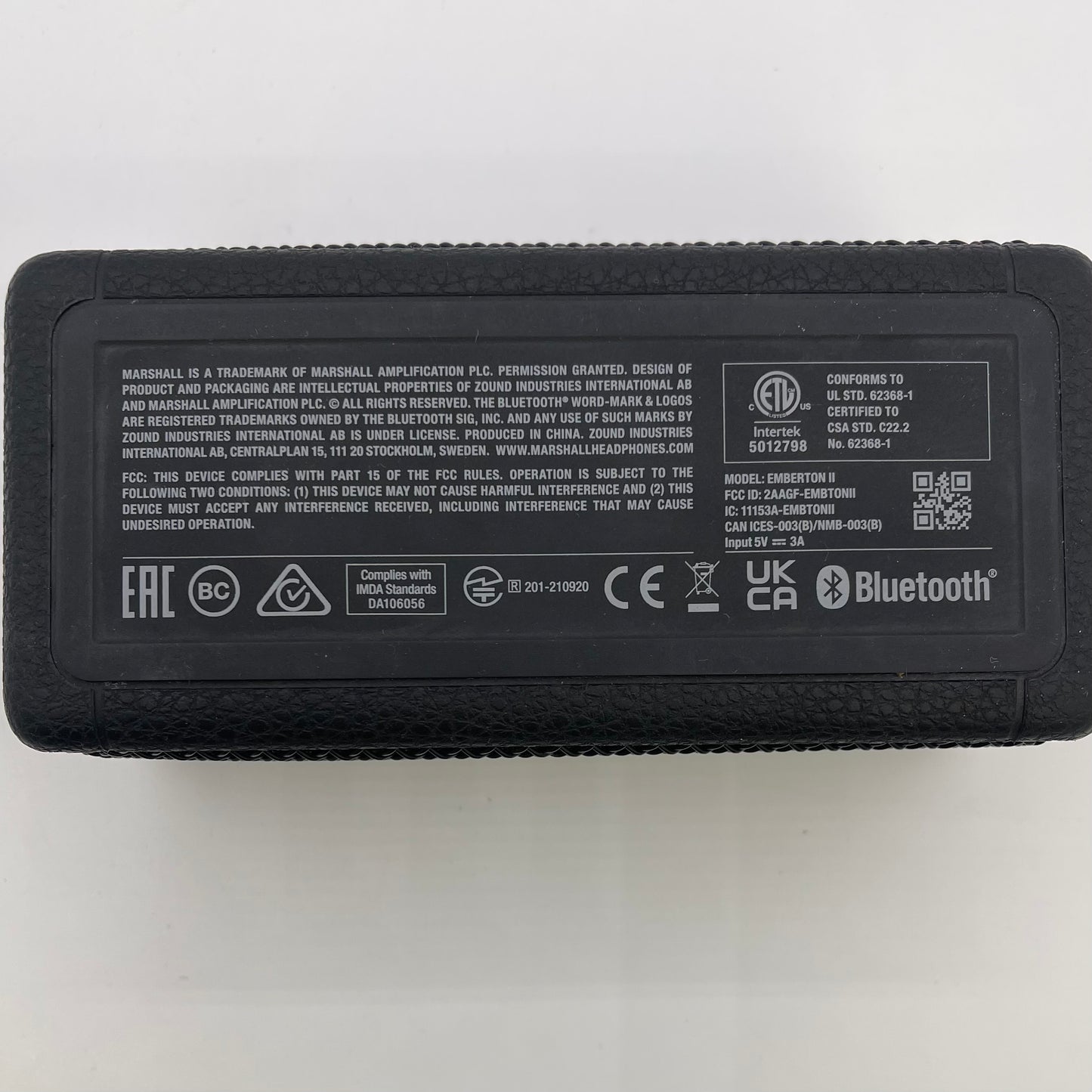 Marshall Emberton II Portable Bluetooth Speaker Black