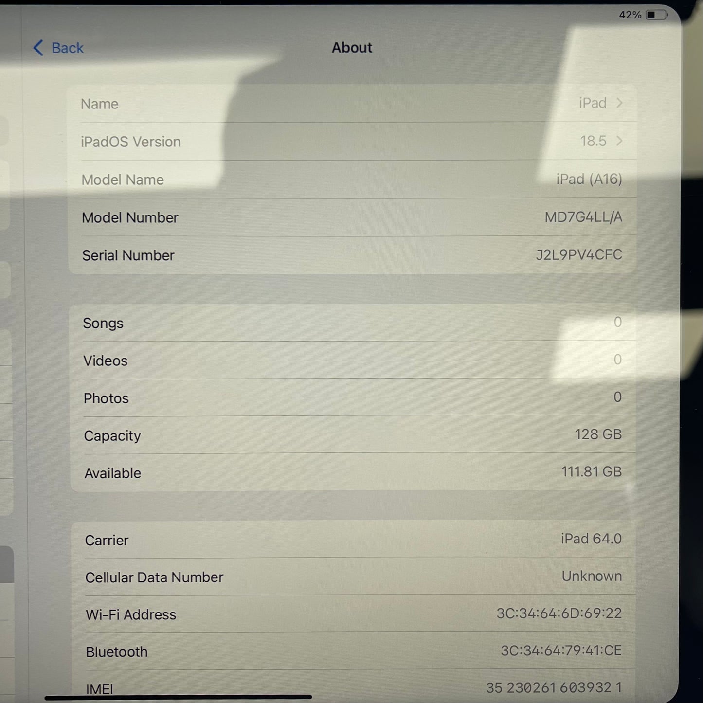 Unlocked Apple iPad 11" (A16) 128GB Blue MD7G4LL/A