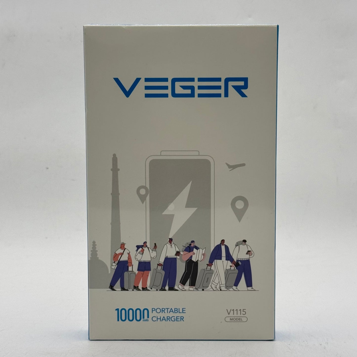 New Veger 10000mAh Portable Charger 15W Portable Power Bank V1115 Purple