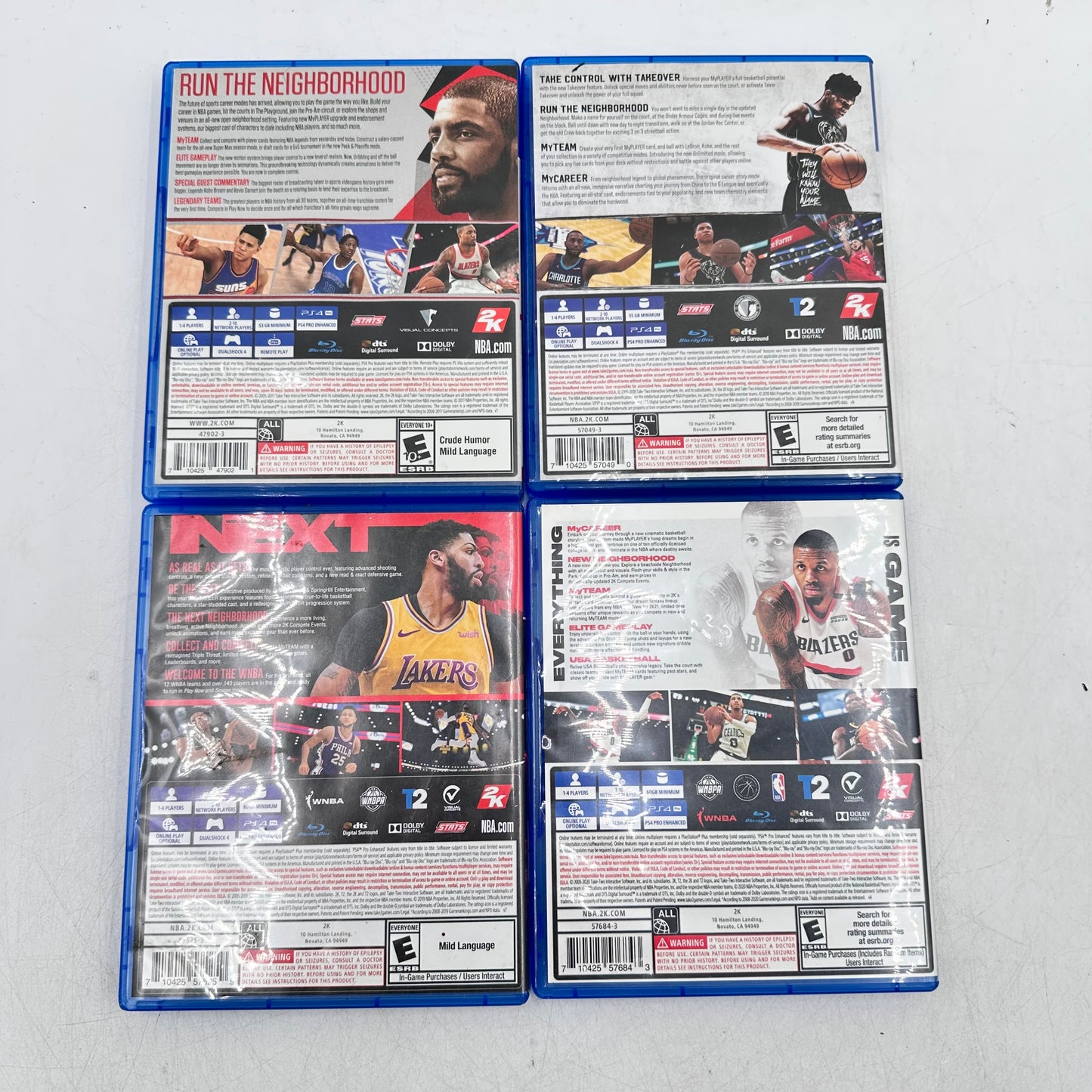 Lot of 4 Sony PlayStation 4 PS4 Games NBA 2K18, NBA 2K19, NBA 2K20, NBA 2K21