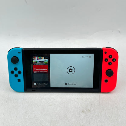 Nintendo Switch v2 HAC-001(-01) Red/Blue Video Game Console Bundle