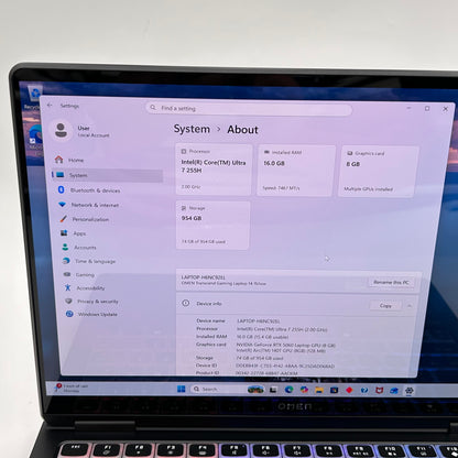 HP Omen 14-FB1043DX Core Ultra 7 255H 2.0GHz 16GB RAM 1TB SSD GeForce RTX 5060
