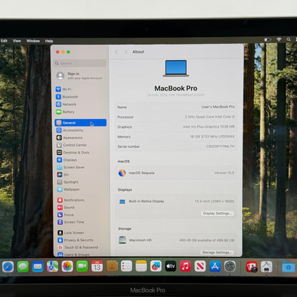 2020 Apple MacBook Pro 13.3" i5 2.0GHz 16GB RAM 512GB SSD Space Gray A2251