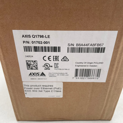 New AXIS Q1798-LE Network Camera 01702-001