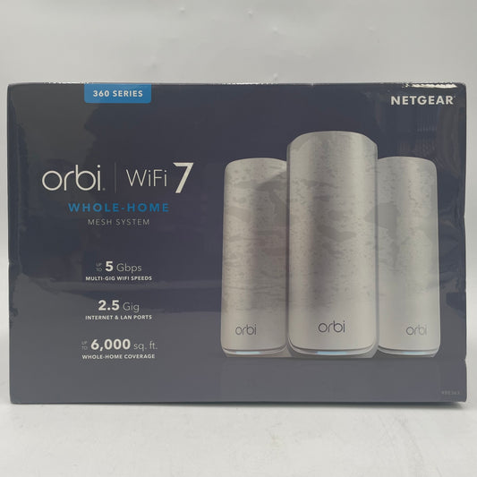 New Orbi Wifi 7 Whole Home Mesh WiFi System RBE363-100NAS