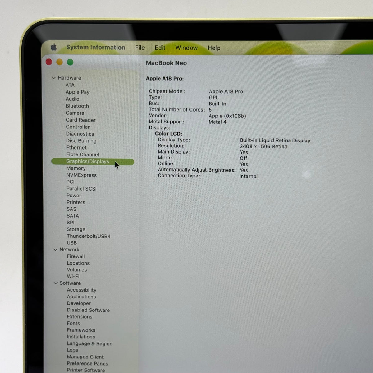 2026 Apple MacBook Neo 13" A18 Pro 5C GPU 4.0GHz 8GB RAM 256GB SSD MHFD4LL/A