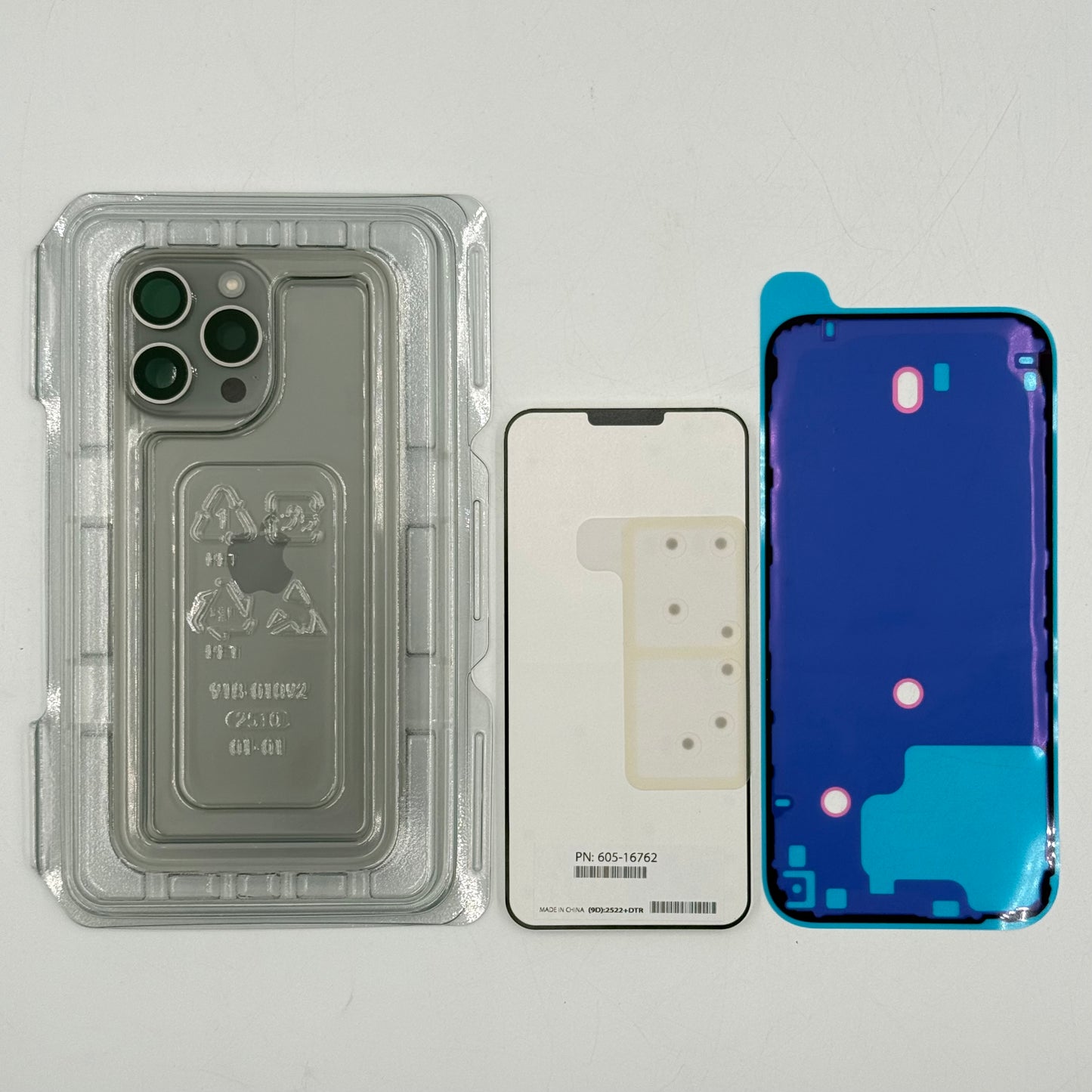 New Genuine iPhone 16 Pro Max OEM Back Glass Replacement Kit - Natural Titanium