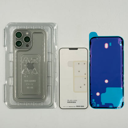 New Genuine iPhone 16 Pro Max OEM Back Glass Replacement Kit - Natural Titanium