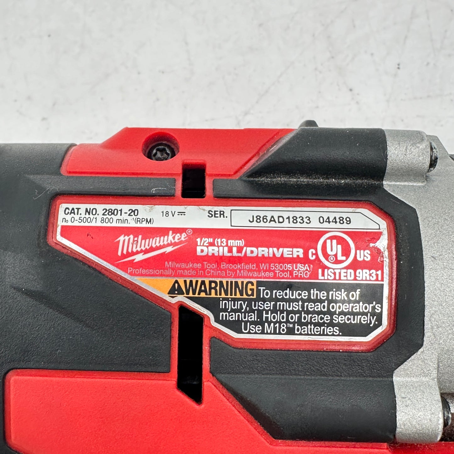 Milwaukee 2801-20 Compact Brushless 1/2" Drill Driver Tool Only M18 18V