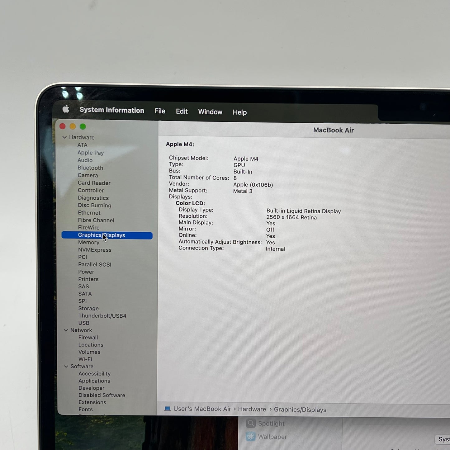 2025 Apple MacBook Air 13" M4 8C GPU 4.5GHz 16GB RAM 256GB SSD A3240