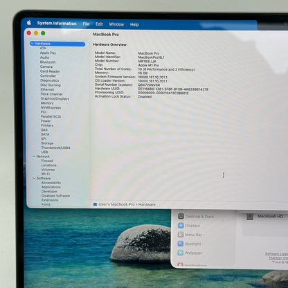 2021 Apple MacBook Pro 16" M1 Pro 16C GPU 3.2GHz 16GB RAM 512GB SSD A2485