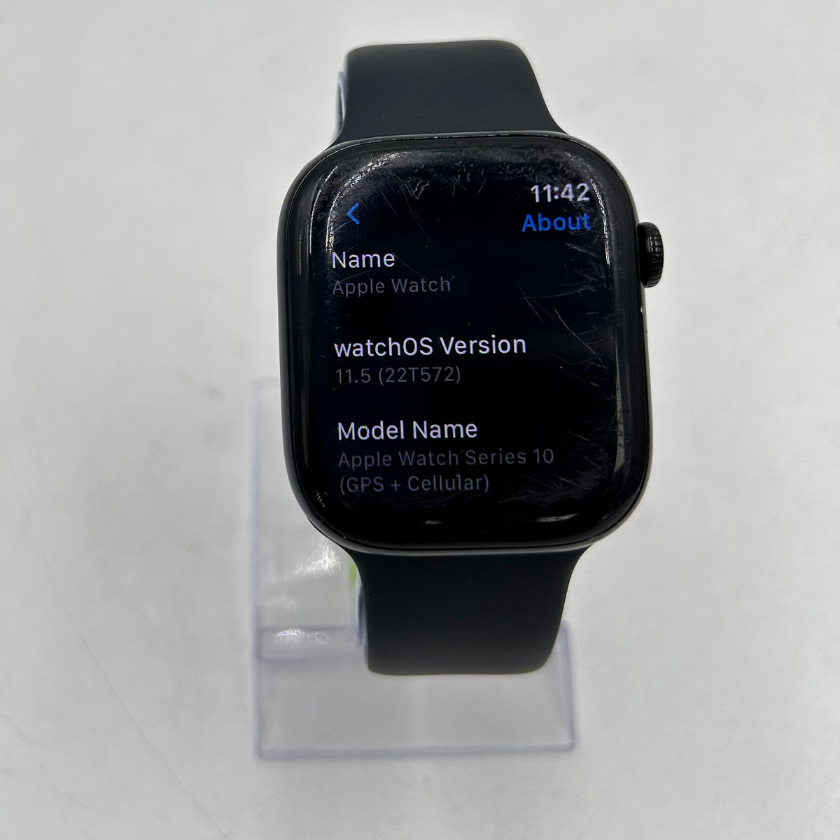 Unlocked Apple Watch Series 10 46MM Black Aluminum Black Sport Band MWY43LW/A