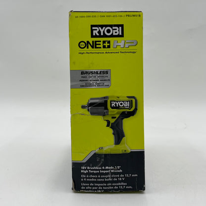 New Ryobi PBLIW01B 18V Brushless 4-Mode 1/2" High Torque Impact Wrench