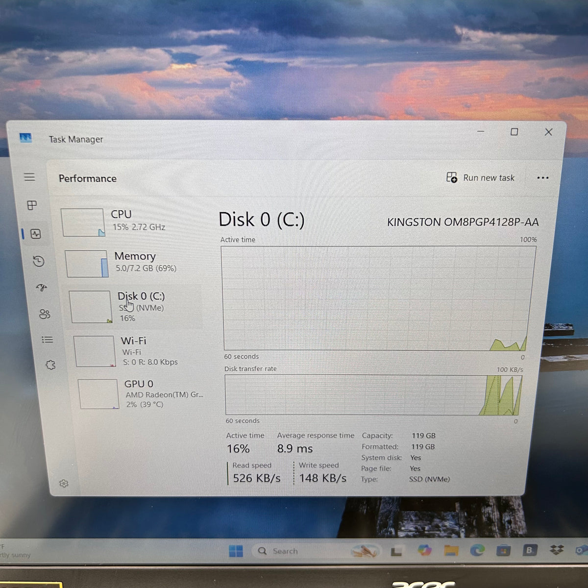 Acer Aspire 3 A315-24P 15.6" Ryzen 3 7320U 2.4GHz 8GB RAM 128GB SSD