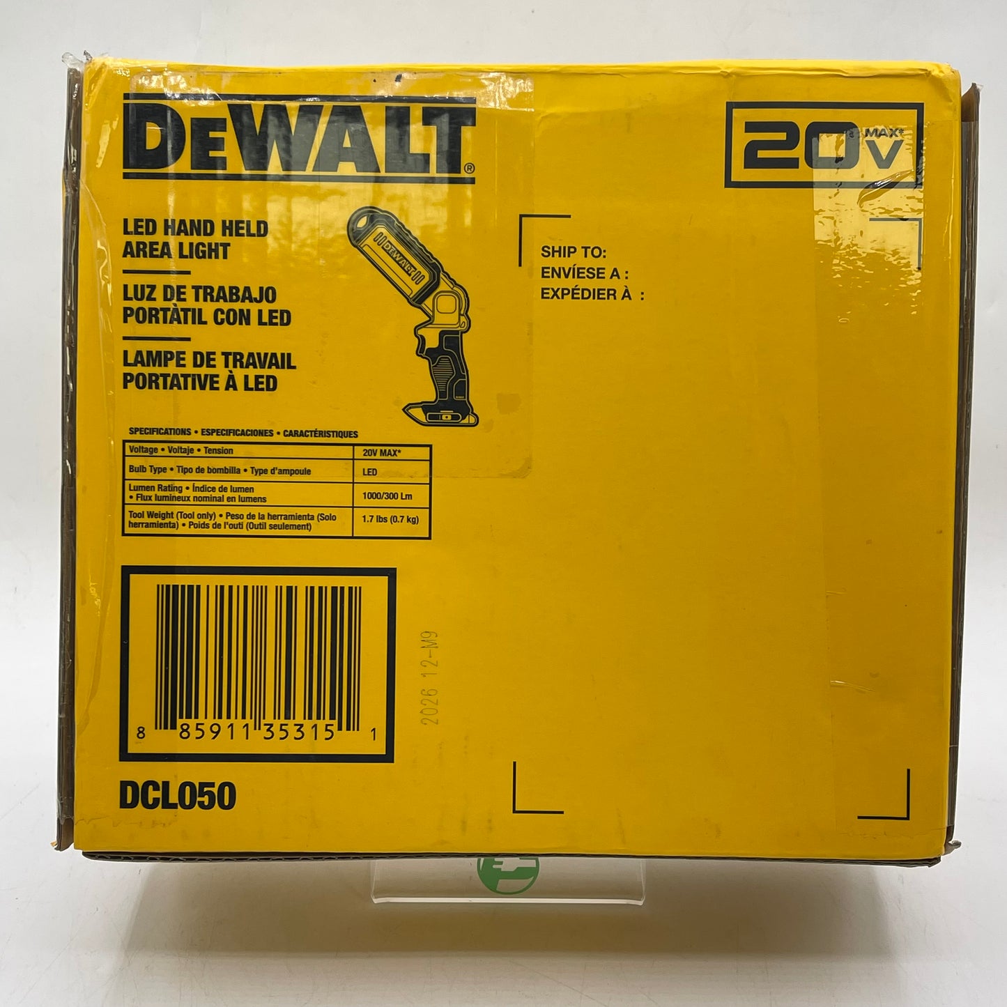 New DeWalt DCL050 20V MAX LED Hand Held