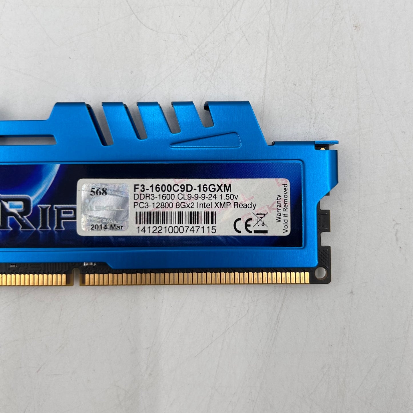 G.Skill RIPJAWS X 16GB (2x8GB) RAM DDR3 1600MHz F3-1600C9D-16GXM