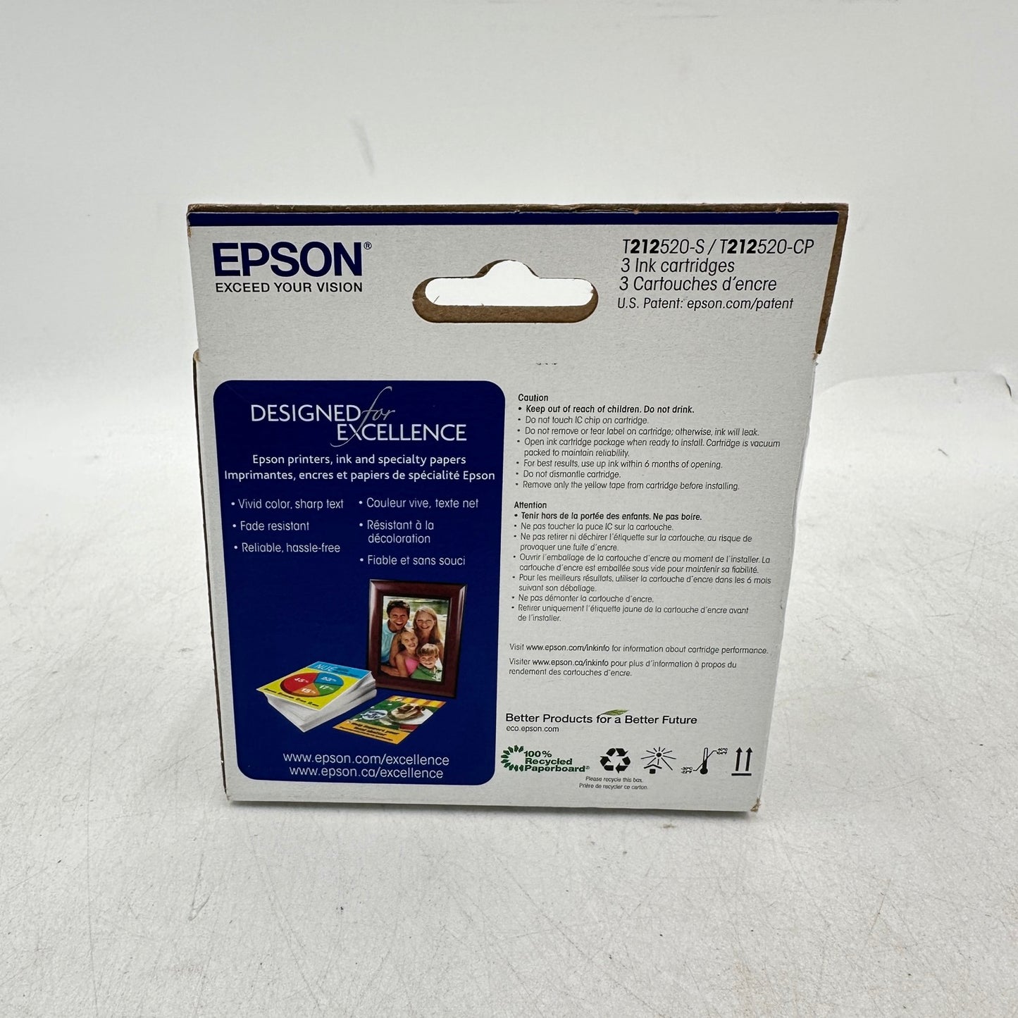 New Epson 212 C/M/Y 3-Pack Ink Cartridge C13T02R523
