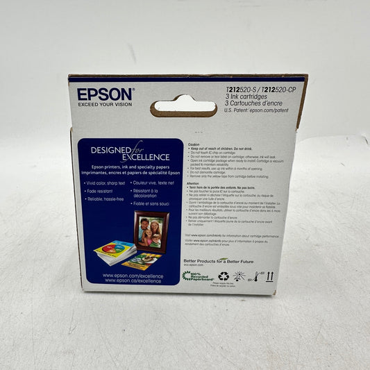 New Epson 212 C/M/Y 3-Pack Ink Cartridge C13T02R523